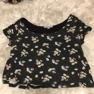 Cropped flowy floral top